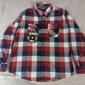 DIXXON Red, White, and Blue Checkered Men's Shirt